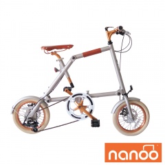 NANOO 2021 14吋鋁合金8速碟煞折疊單車-玫瑰金特別版