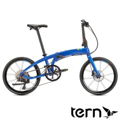 Tern2021 Verge P10 (00)鋁合金碟煞折疊車/20吋輪(451)10速-藍底/藍標(黃線)