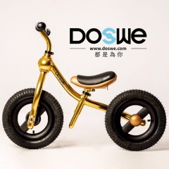 DOSWE ROLLY bike 專利二合一兒童平衡學習車 -電鍍版含踏板-時尚金