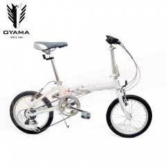 OYAMA-16吋鋁合金6速小神馬ponyA123折疊單車-白(120-175CM)(限重75公斤)