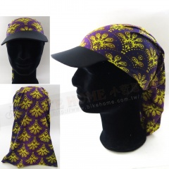 德國P.A.C. VISOR抗UV鴨舌帽頭巾-螢光黃紫雙色
