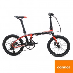 【展示福利品】COSMOS FD-Z1 碳纖維(T700) 20吋9速油壓碟煞(10公斤)折疊車-鈦黑紅
