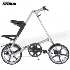 STRIDA速立達 16吋LT版折疊單車皮帶碟剎三角形折疊單車-噴砂銀