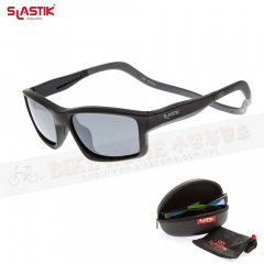 SLASTIK METRO-FIT-007 時尚舒適系列前扣式磁框太陽眼鏡-Matte Black黑/灰