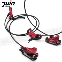 JUIN TECH DB1 登山車全油壓碟煞組 -含160mm浮動碟盤*2/前油管850mm 後油管1450mm/轉接座/螺絲組/紅色