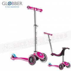 Globber哥輪步 四合一兒童滑板車/滑步車/學步車-鍍鈦-粉紅
