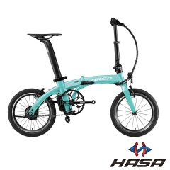 HASA SEF16 16吋單速5段電動輔助碳纖前叉摺疊自行車-綠
