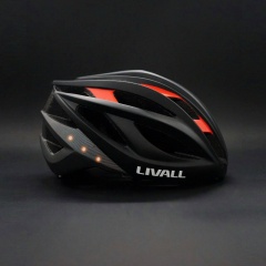 LIVALL-Magma BH61s智慧型自行車安全帽/LED安全警示燈方向燈/319g/55-61cm-消光紅黑(含遙控器/充電線)