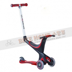 Globber哥輪步-五合一兒童滑板車/滑步車/學步車/三輪設計/適1~6歲/轉向鎖定/踏板/限50公斤-紅