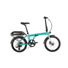 HASA 2021電動輔助自行車HALO碟煞折疊單車(20吋/8速/後輪電機250W/36V11.6Ah)-湖水綠
