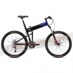 SwissBike 2014-X90折疊單車26吋30速/亮光黑藍-20" (此車不含踏板含攜車袋)(不二價)