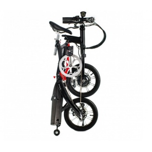 LEKUMA 樂酷馬E-Ride Plus14吋(前驅後內變3速)鋁合金電動折疊自行車-黑色(閃電標章)