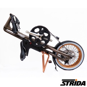 英國STRiDA速立達 5.0版16吋單速碟剎/皮帶傳動/折疊後可推行/三角形單車-霧咖啡